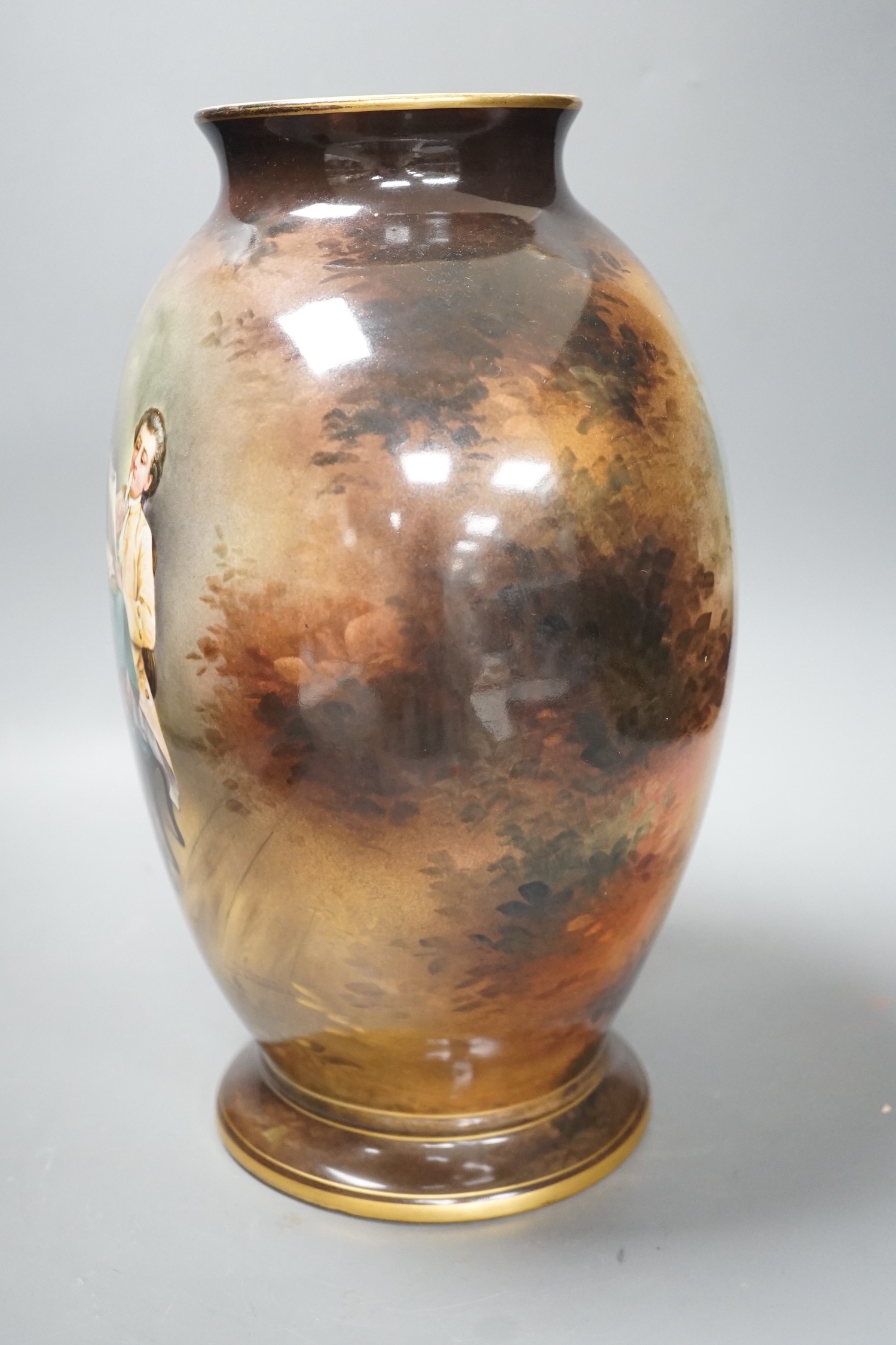 A Royal Bonn pottery vase signed A. Winkner Nach Meissonier, 34cm